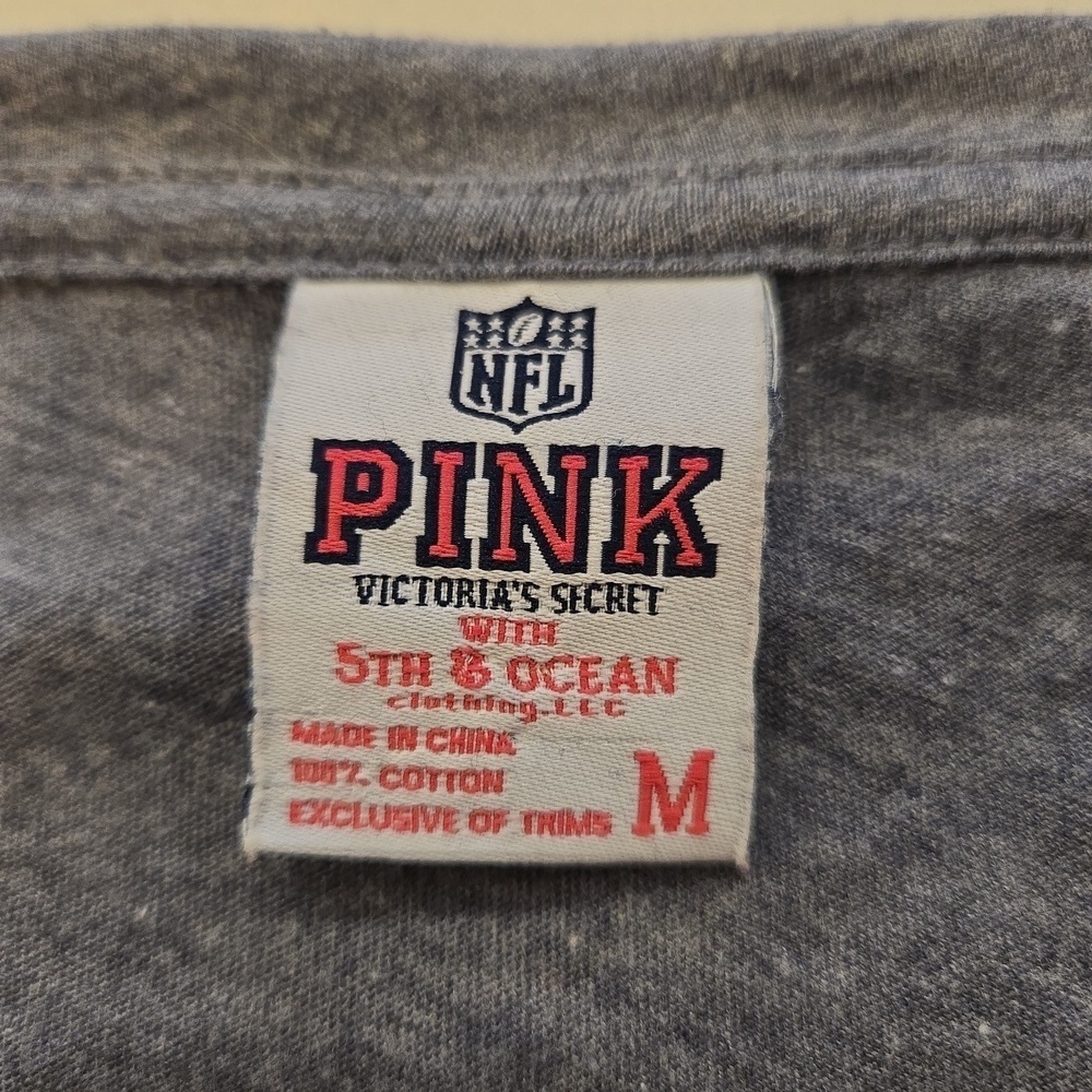 NFL x Victoria's Secret Carolina Panthers T-Shirt Gray Blue Womens Size Medium - Picture 7 of 8